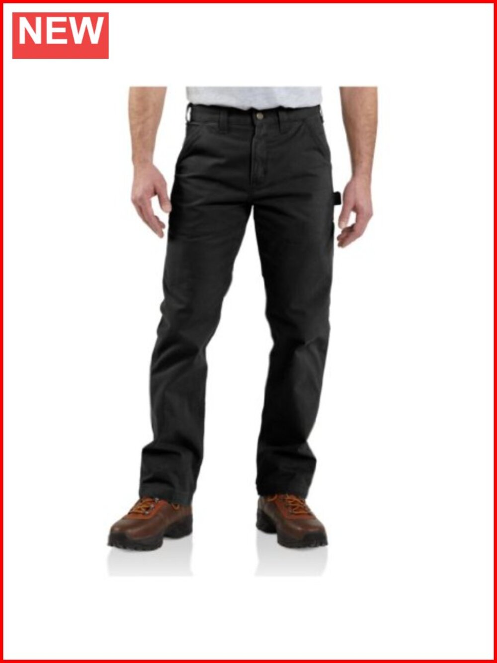 Relaxed Straight Twill Dungaree Work Pants Multiple Pockets Hammer Loop